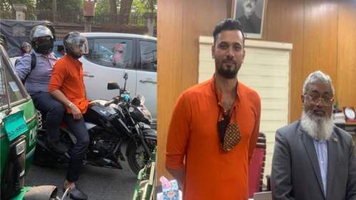 বাইক চালিয়ে সচিবালয়ে যাওয়া মাশরাফির ছবি ভাইরাল