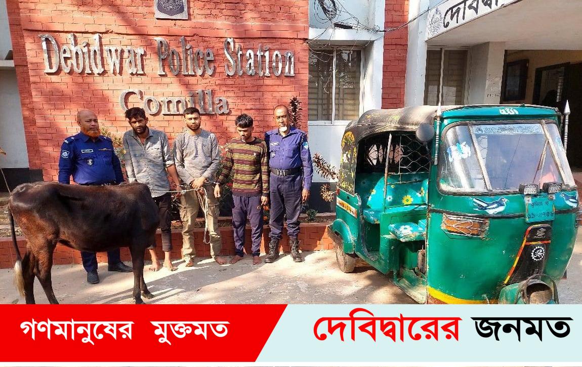 স্ত্রীর সাথে বাজী ধরে গরু চুরি করে জামাইসহ ৩ বন্ধু আটক